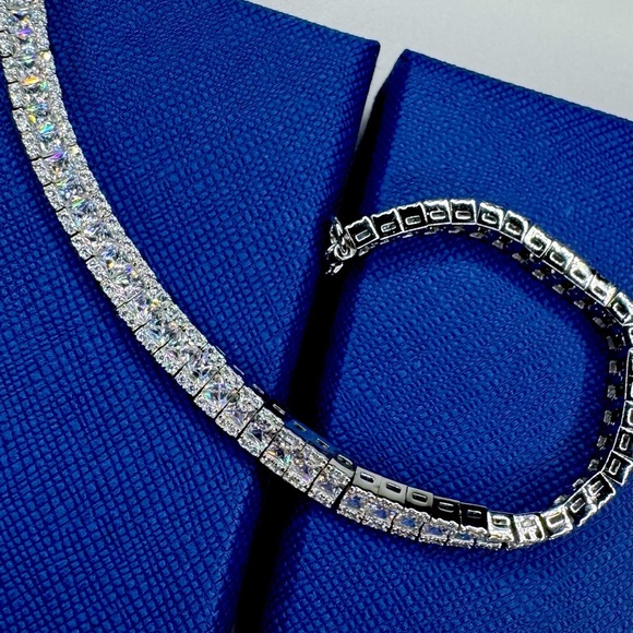Jewelry - 18K WG & Sterling Silver w/CZ Bracelet Stunning